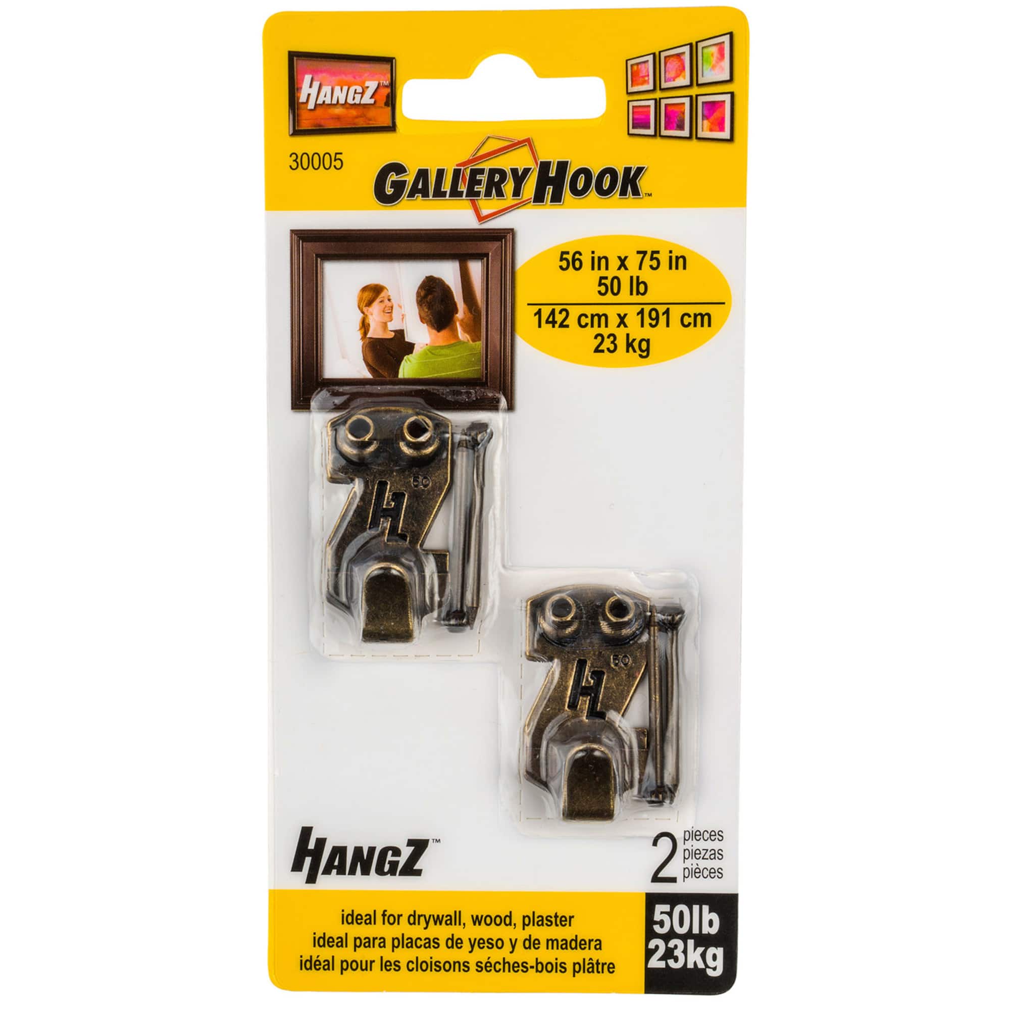 HangZ™ 50lb. Gallery Picture Hooks, 2ct.